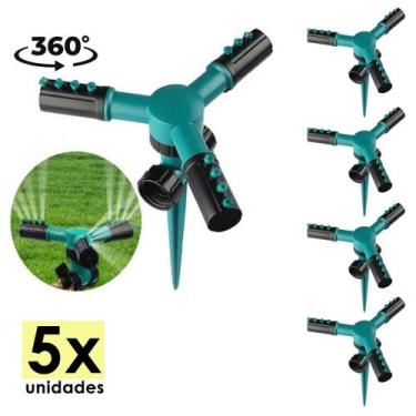 Imagem de Irrigador Giratório 360 Automático Aspersor Potente 5x Pcs - Kadê