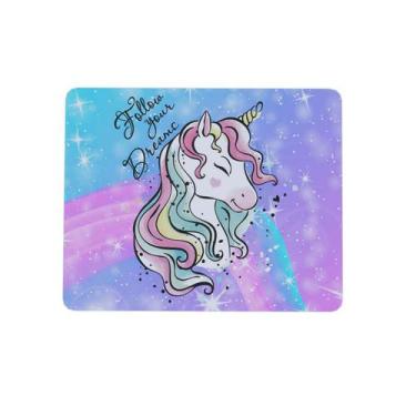 Imagem de Mouse pad Criativo Retangular 22x18 Unicórnio Sonhos - Geek Vip, Roxo
