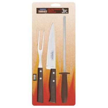 Imagem de Kit para Churrasco Tramontina em Aço Inox 3 Peças