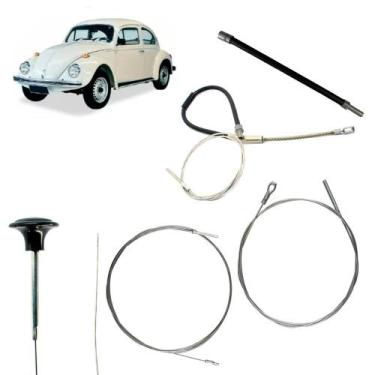 Imagem de Kit Cabo Capô Acelerador Freio Embreagem Tubo Flex do Fusca - Mundifle