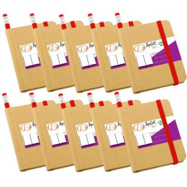 Imagem de Kit 10x Mini Cadernetas 7x11cm 70 Folhas Sem Pauta Eco Begônia TopGet,