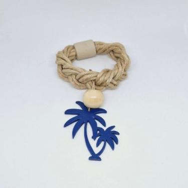 Imagem de Porta Guardanapo Trançado Coqueiro - Decor Madame Blue, Azul Escuro