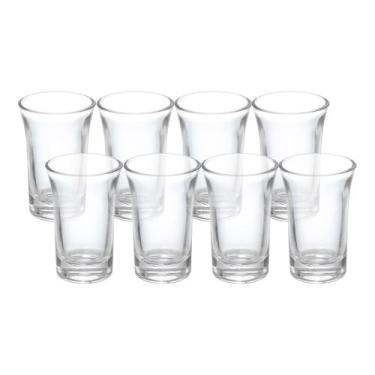 Imagem de Kit 8 Copo de Shot Dose Vidro Transparente Copinho para Cachaça Tequil