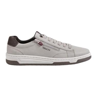 Imagem de Sapatênis Ferracini Masculino Couro Casual Vox Zipper 8052-617, Cinza,