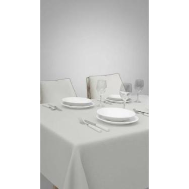 Imagem de Toalha de Mesa Jacquard 100x100cm 4 Lugares Lisa Branca - Congratulati