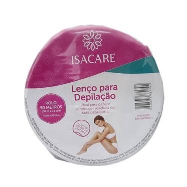 Imagem de Lenço para Depilação em Rolo Isacare 50m x 7,5cm de Fibra Natural