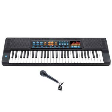 Imagem de Teclado Infantil Eletrônico Musical Com Microfone 70 Cm 5700 - Dm Toys
