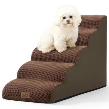Imagem de Escada para Cães COZY KISS de 5 Degraus em Espuma Marrom 40 x 84 x 57 