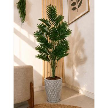 Imagem de Palmeira Artificial Grande Com Vaso Polietileno Completo - - PlantaImp