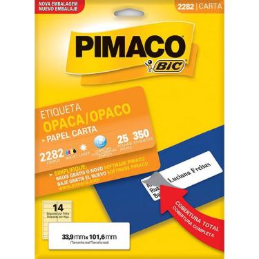 Imagem de Etiqueta Pimaco Opaca 2282 - 350 Etiquetas - 33,9 x 101,6 mm