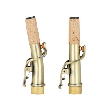 Imagem de Saxofone Pescoço 16,7 mm Diâmetro Conector Latão Verde Lacado Saxofone Curva e Pescoço Reto Sax Peças Acessórios para Saxofone Soprano