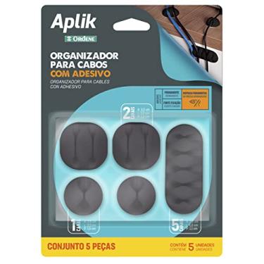 Imagem de Ordene - Conjunto de Organizadores Emborrachados Mistos com Adesivos, Cor Preta, Linha Aplik