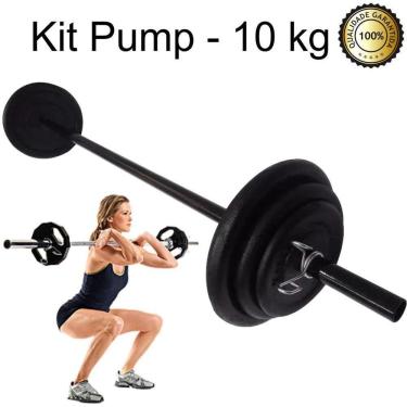Imagem de Kit Body Pump - Barra + 10 Kg De Anilhas Emborrachadas