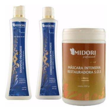 Imagem de Kit Progress Midori Shampoo + Condicionador + Máscara 1Kg