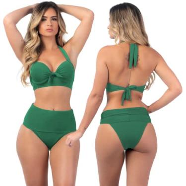 Imagem de Biquíni Meia Taça Aro e Bojo Ótima Sustentação E Calcinha Hot Pant (M, Verde)