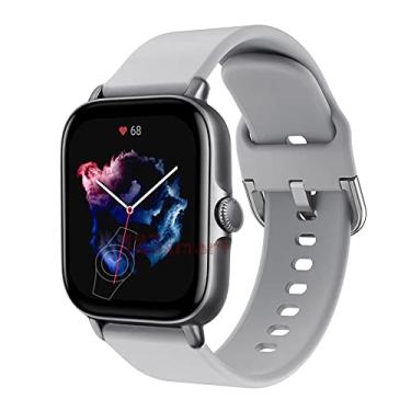 Imagem de Pulseira de Silicone Colorido Marca 123Smart Compativel com GTS/GTS 2 / GTS2e / GTS2 mini/GTS 3 / Bip/Bip U/BipU pro/GTR 42mm