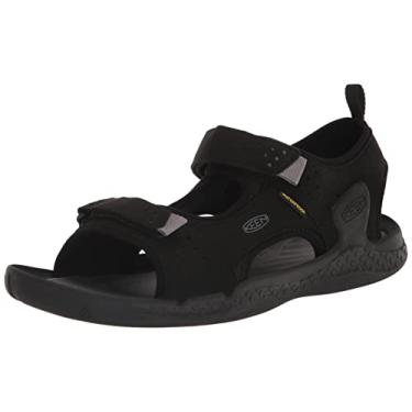 Imagem de KEEN Sandália de água masculina Drift Creek com duas tiras e dedos abertos, Preto/aço cinza, 10