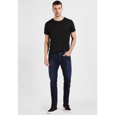 Imagem de Calça Jeans Aramis Super Slim 5 Pockets Estonada Azul Escuro