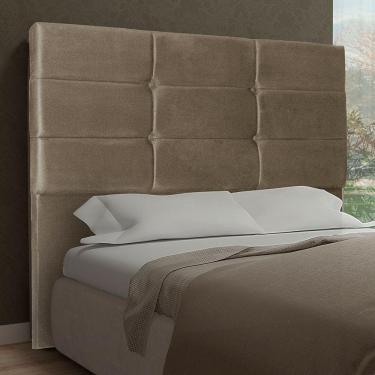 Imagem de Cabeceira Casal 1,40M Toquio Suede Bege