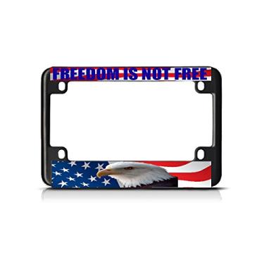 Imagem de Fastasticdeals Freedom is Not Free Blue Bike placa placa de licença moldura capa suporte de etiqueta