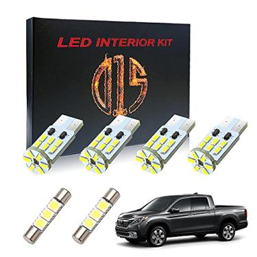 Imagem de D15 Lighting Kit de luz interior LED para Honda Ridgeline 2017-2021 6000 k branco mapa cúpula viseira lâmpada placa de licença (12 peças)