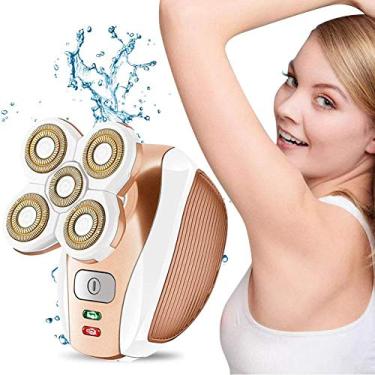 Imagem de Barbeador elétrico indolor para mulheres, barbeador elétrico recarregável à prova d'água, removedor de pelos sem fio para pernas, rosto, lábios, biquíni, aparador de corpo – como visto