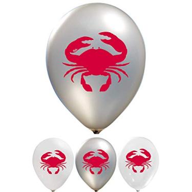 Imagem de Balões de caranguejo – Látex de 30,48 cm – Impressão nos dois lados (16 unidades) para festas de aniversário ou qualquer outro evento – Encha com ar ou hélio