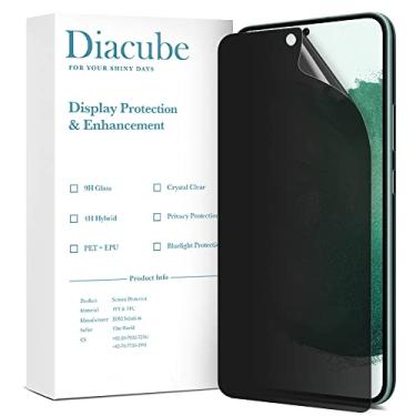 Imagem de (2 conjuntos) Protetor de tela de privacidade DIACUBE para Galaxy S22 de alta clareza, anti-espião, anti-espião, resistente a arranhões, auto-cura, fácil instalação, impressão digital ultrassônica, qualidade premium