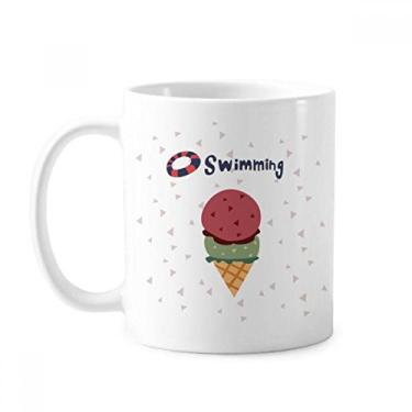 Imagem de Boia de natação de verão caneca de sorvete doce cerâmica xícara de porcelana de café louça