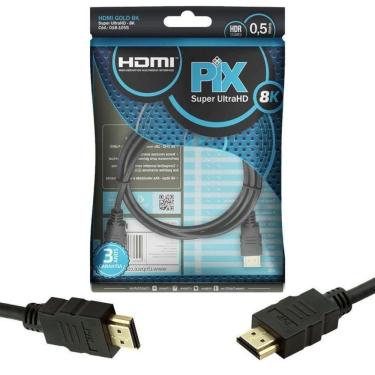 Imagem de Cabo Hdmi Classic 2 1 8k Hdr 19p 50cm Pix 018 1055 Bag