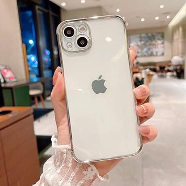 Imagem de Estojo de eletroplaca de flor de laser bonito para iphone 14 13 12 11 pro max se 2020 x xs xr 8 7 plus 13 mini aurora amor coração capa clara, prata danke, para iphone 14 pro max