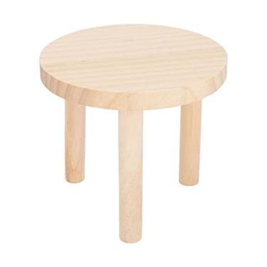 Imagem de Plataforma redonda de madeira para pequenos animais de estimação com suporte de hamster para casa habitats