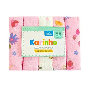 Imagem de Toalhinha de Boca Karinho Papi Baby Estampada com 5 Unidades Rosa