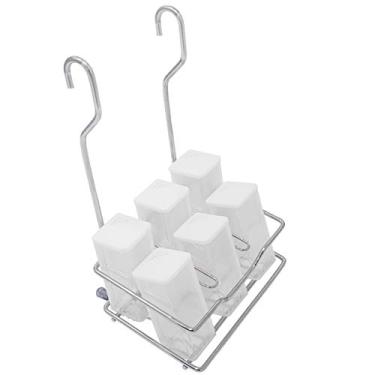 Imagem de Porta Temperos Suporte Aço Cromado Com 6 Galhetas Plásticas