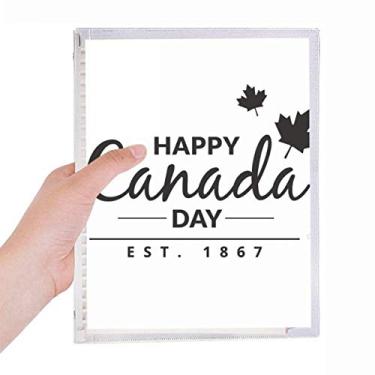Imagem de Caderno de slogan Maple Leaf Happy Canada Day 4 of July Folhas soltas Diário de papelaria recarregável