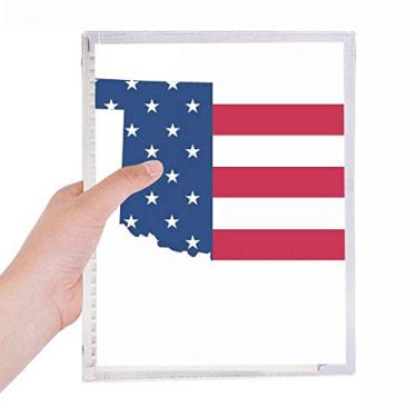 Imagem de Caderno Oklahoma com mapa de estrelas e listras em forma de bandeira de folhas soltas diário recarregável