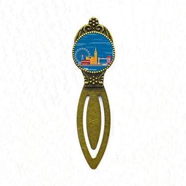 Imagem de London Eye Double Decker Buses Graffiti Marcador de página retrô para escritório