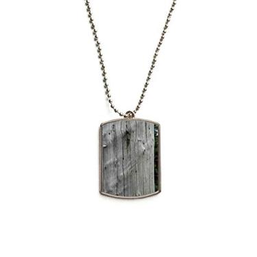 Imagem de DIYthinker Colar com pingente de etiqueta de cachorro em aço inoxidável cinza e branco rachado