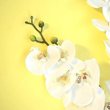 Imagem de Kit 24 Unidades Orquídea Artificial Phalaenopsis Branca Silicone 63 cm | Formosinha