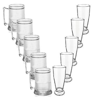 Imagem de Kit 5 Canecas Gel e 5 Taças Tulipa Acrílico KrystalON