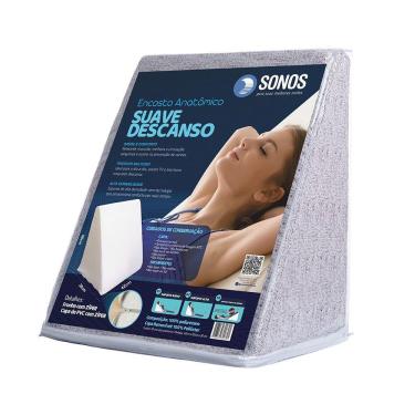 Imagem de Encosto Anatômico Sonos Suave Descanso 50x42x30cm Branco Chapiscado Marrom