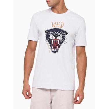Imagem de Camiseta Mc CKJ Masc Tattoo Pantera - CM3OC01TC085-0900 - Branca-Masculino