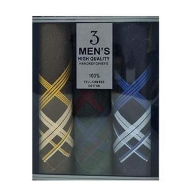 Imagem de Lenço Bolso Terno Social Masculino Tecido Algodão Kit 3 Unidades