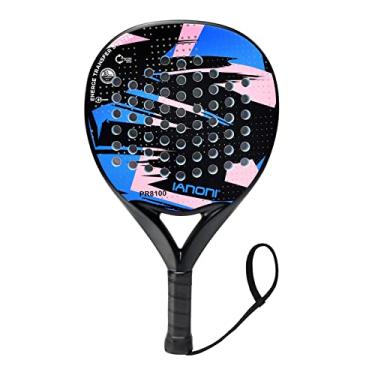 Imagem de Raquete de Padel Superfície de Fibra de Carbono com Memória EVA Flex Espuma Núcleo Raquetes de Tênis de Padel Leve (Azul)