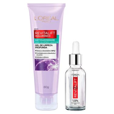 Imagem de L’Oréal Paris Revitalift Hialurônico Kit – Gel De Limpeza Facial Profunda + Sérum Preenchedor Facial Anti-Idade Kit