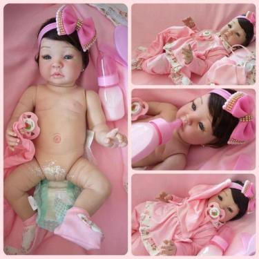 Imagem de Bebe Reborn  Silicone Corpo Banho  Chupeta  Boneca - Ana Dolls