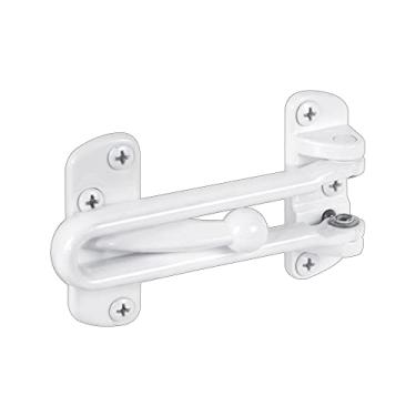Imagem de Trava de segurança Defender Security U 9902 para portas simples, comprimento de 5,4 cm, zinco fundido com acabamento em branco