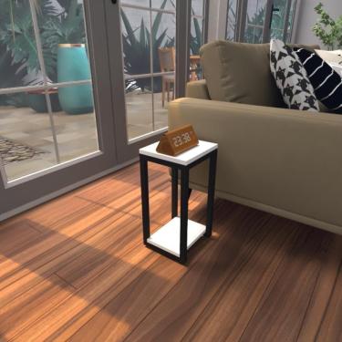 Imagem de Mesa Lateral Branca Aparador De Sofa Sala Mesa Lateral Cama