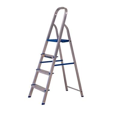 Imagem de Escada Dobravel 4 Degraus em Aluminio Alumasa 120 kg de Capacidade