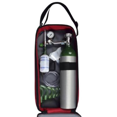 Imagem de Kit Oxigênio Portátil 3 Litros Alumínio Com Bolsa Vermelha Sem Carga